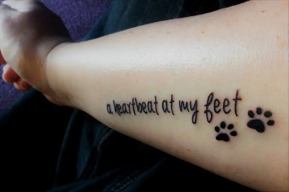two small paw prints with a quote 