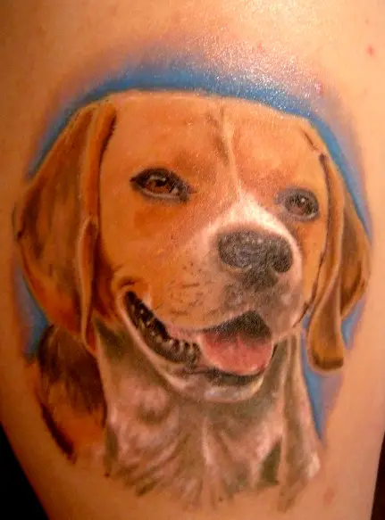 3D Beagle tattoo