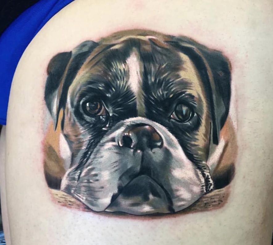 face of Boxer Dog tattoo