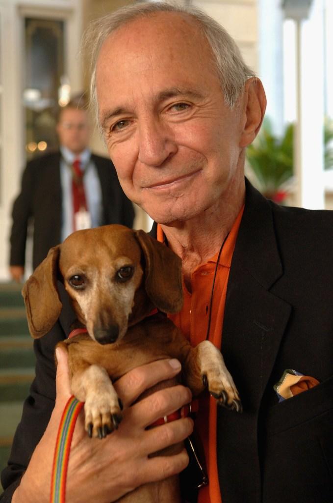 Actor Ben Gazarra with his Dachshund