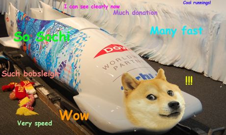 edited photo of the face of Shiba Inu in a rocket like thing with thought of 
