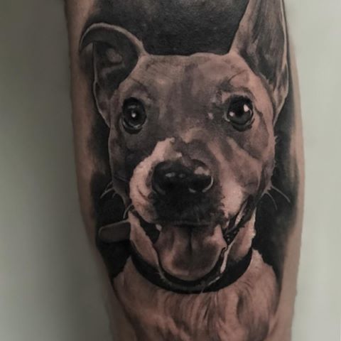 3D smiling face of a Jack Russell Terrier Tattoo