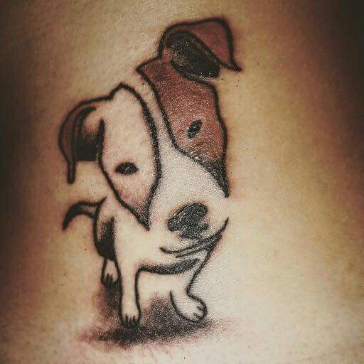 Jack Russell Terrier outline Tattoo