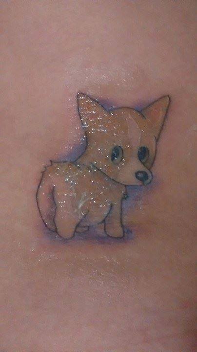 an adorable Corgi puppy tattoo