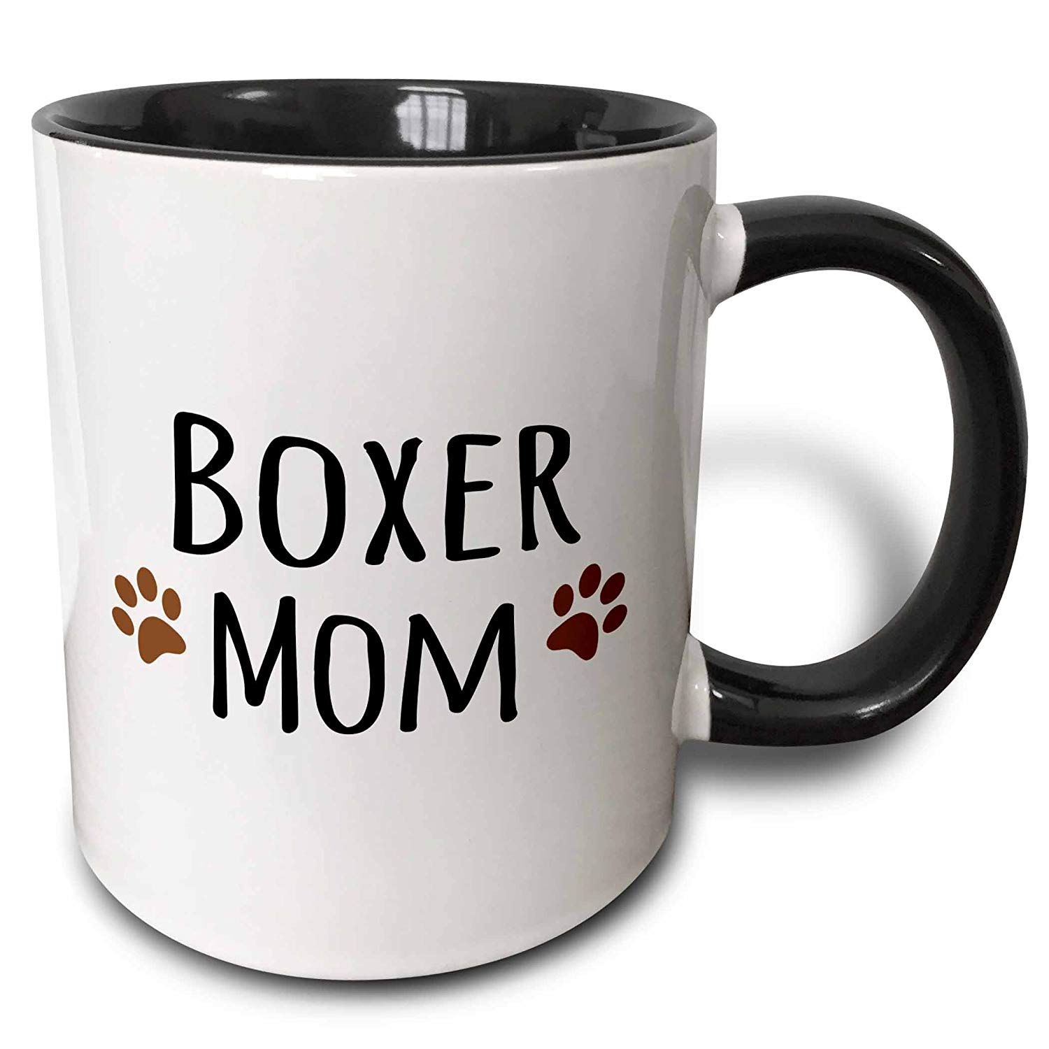 A white mug with - Boxer mom