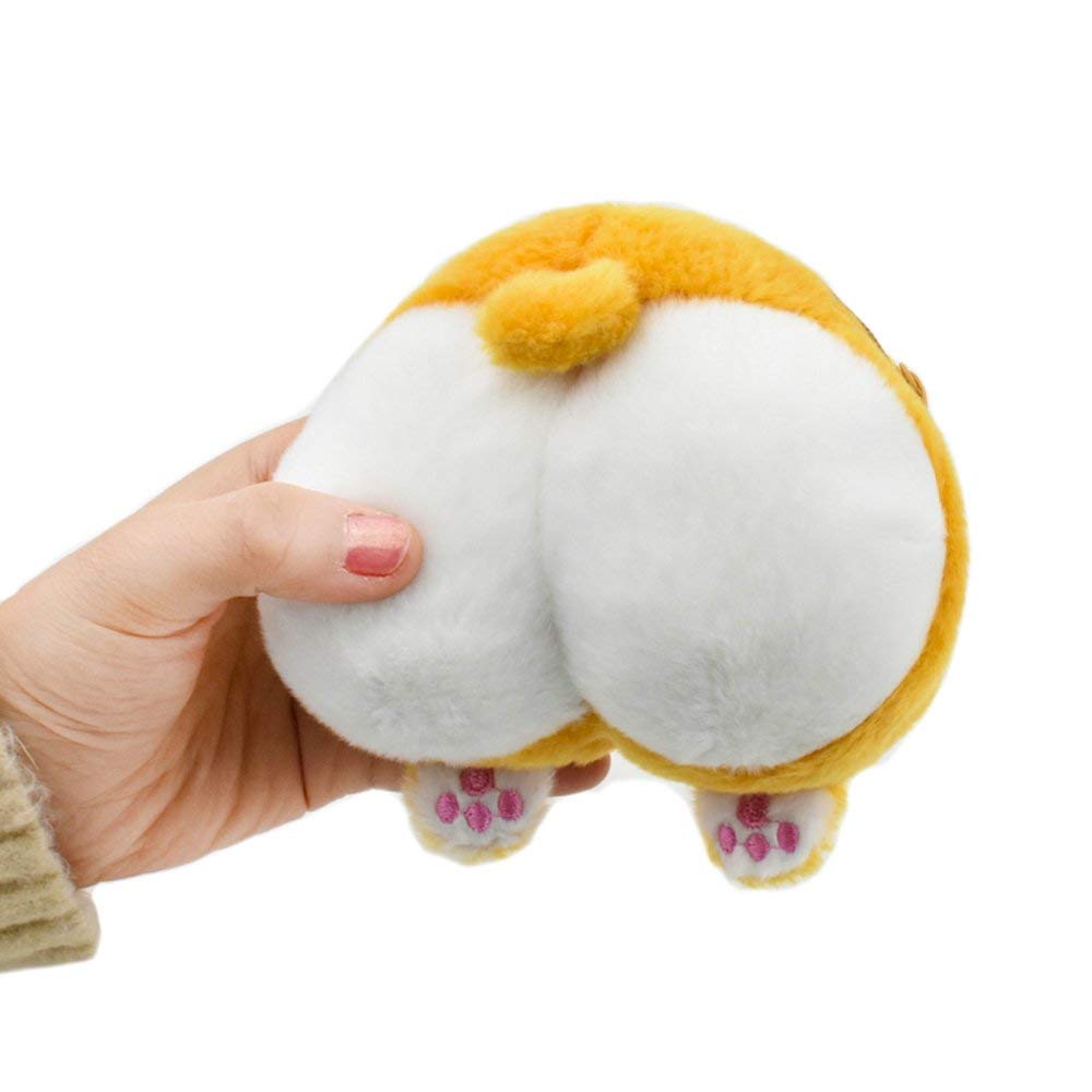 hand of a woman holding a Corgi Dog Butt Coin Purse