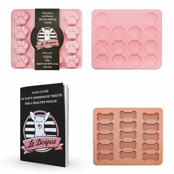 Silicone paw and bone mold with recipe booklet