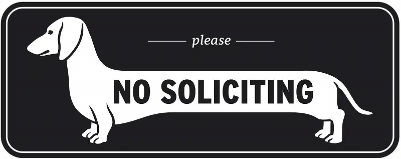 A No Soliciting Dachshund Sign