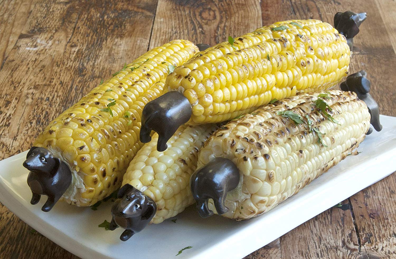 A Dachshund corn holder