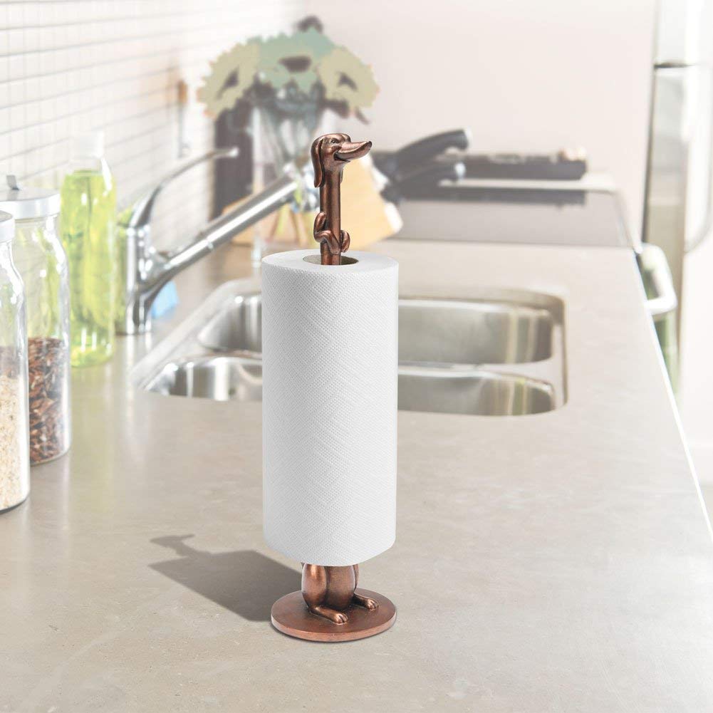 A Dachshund toilet paper towel holder