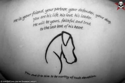 outline of dog with a quote 