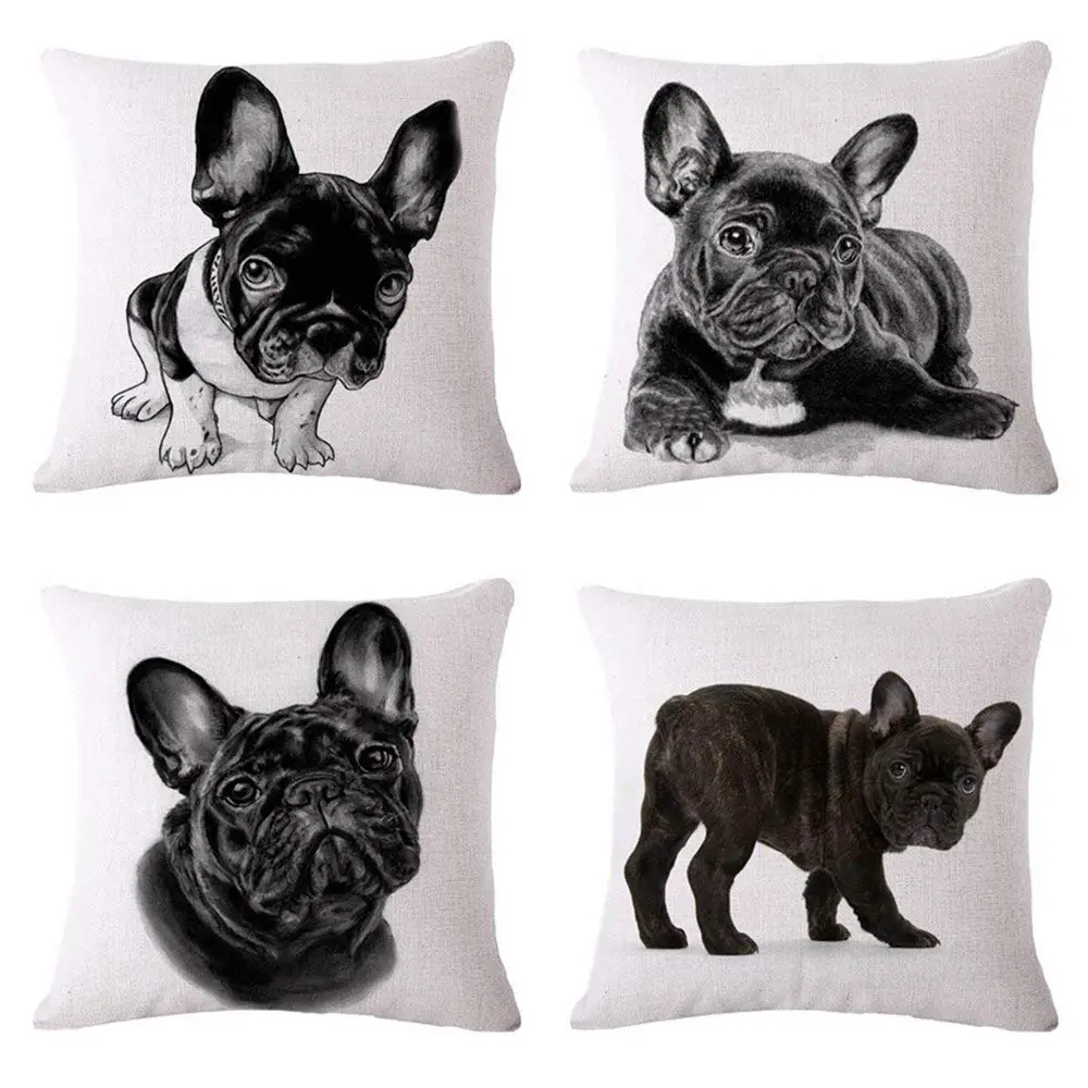 throw pillow covers designed with French Bulldog prints
