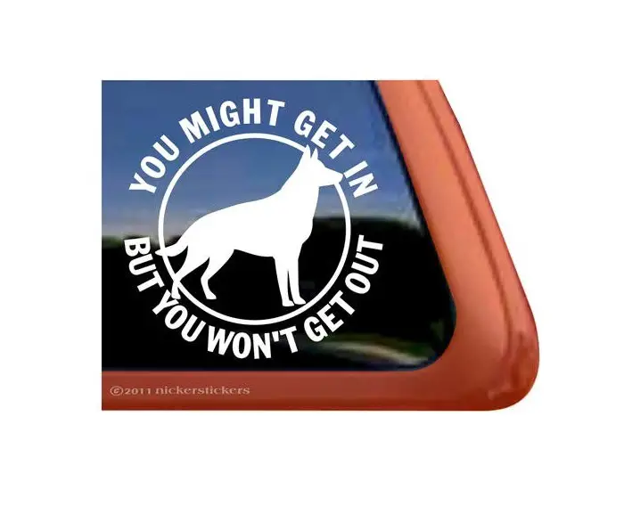 A german shepherd protection decal sticker for car
