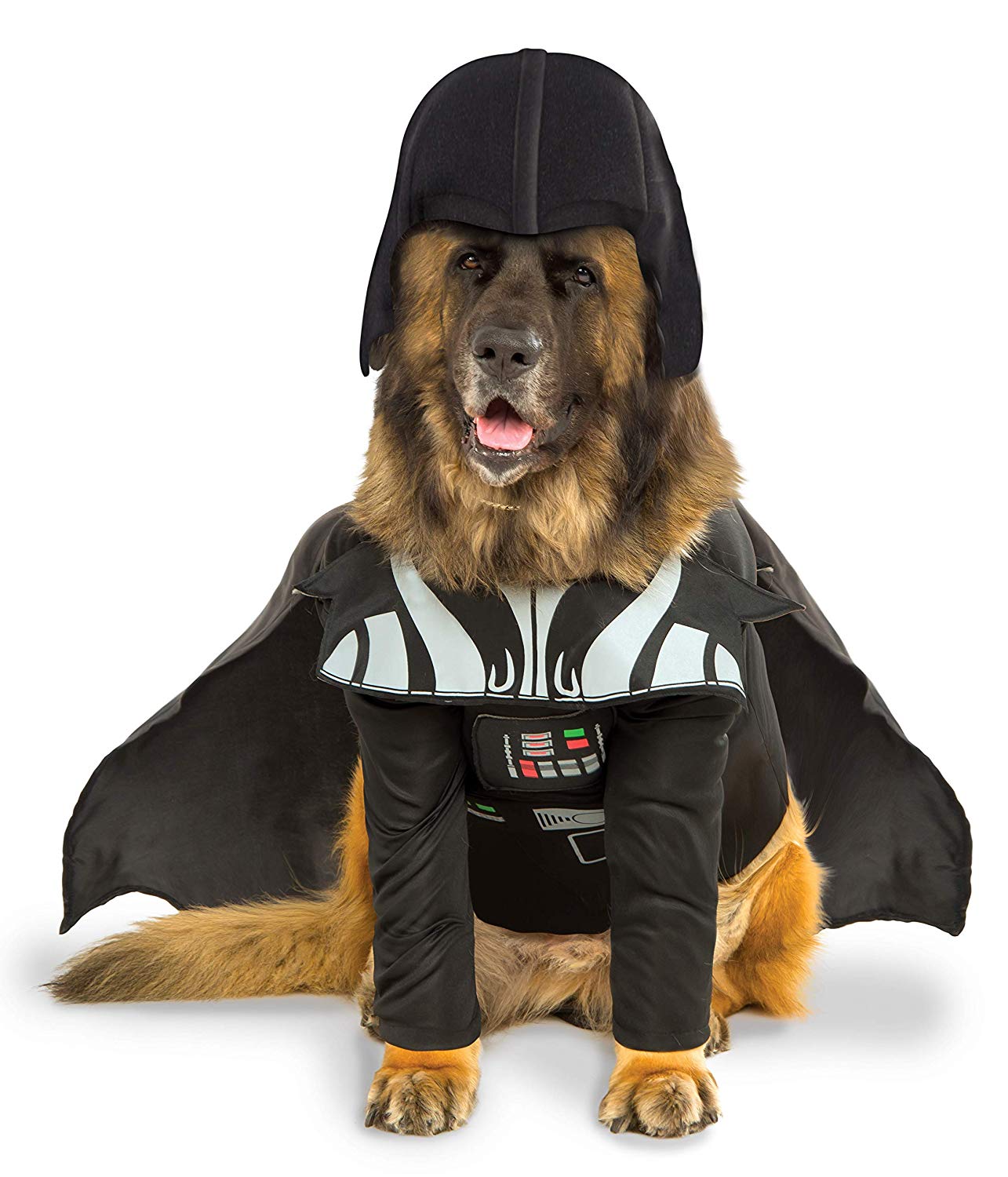 German Shepherd in Darth Vader costume