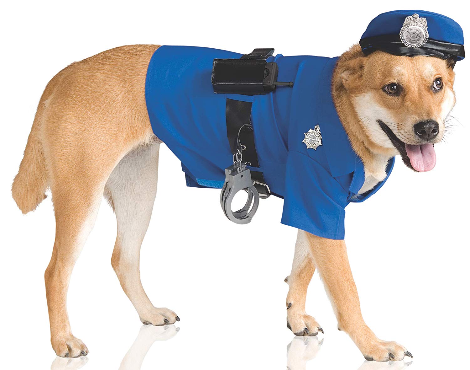 large dog in Police costume
