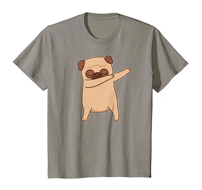 A T-Shirt printed with a dabbing Pug