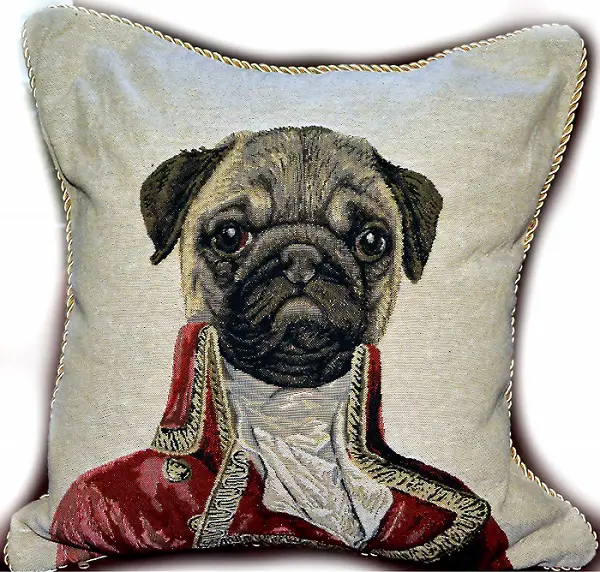 Napoleon Bownparte Pug Throw Pillow Cover