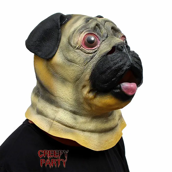 A Pug Dog Head Mask