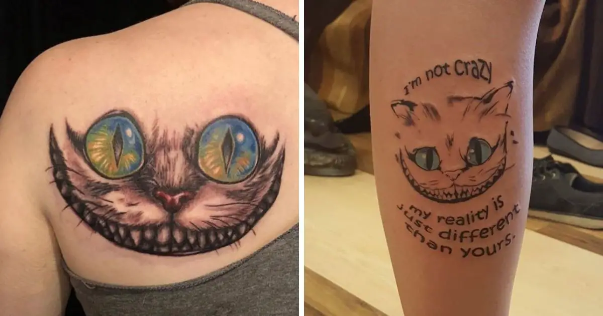 50+ Best Cheshire Cat Tattoo Designs - The Paws