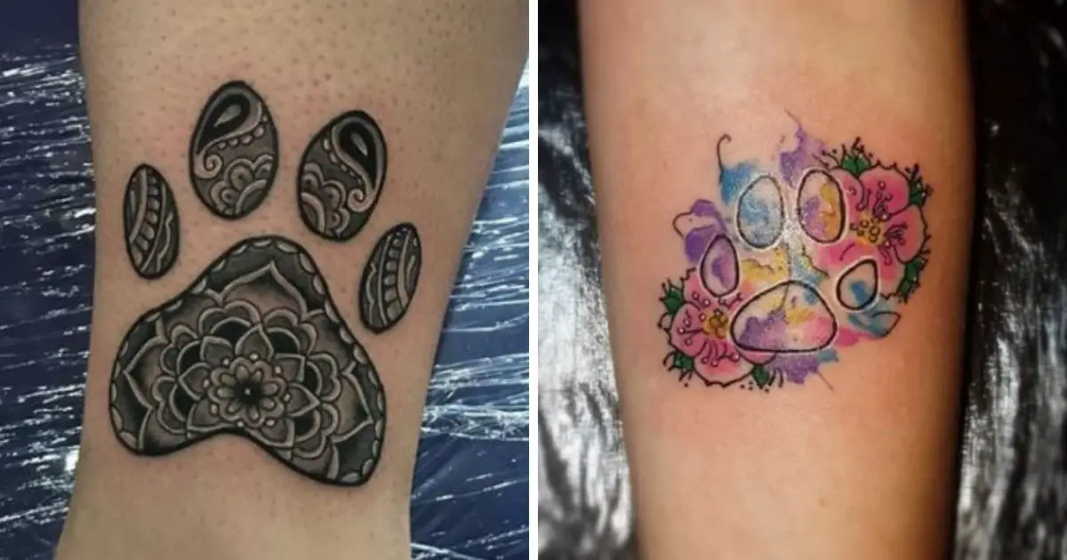 From Stencil to Tattoo  tiny paw with flowers  YouTube