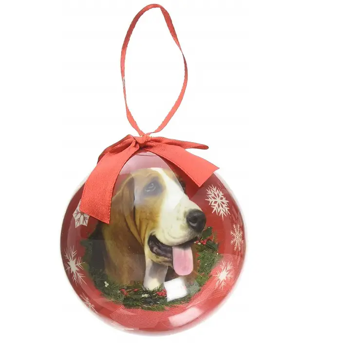 A Basset Hound christmas ornament