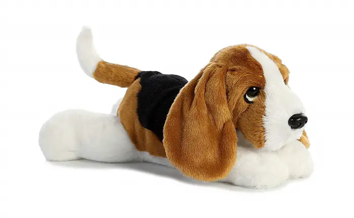 A Basset Hound stuffed animal