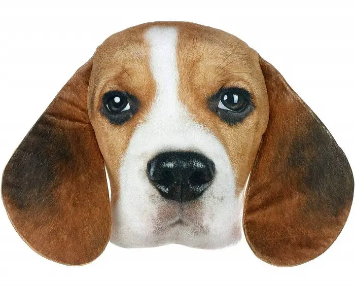 face of a Beagle plush pillow