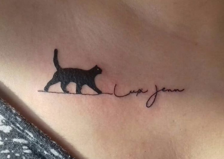 59 Cat Silhouette Tattoo Stock Photos HighRes Pictures and Images   Getty Images