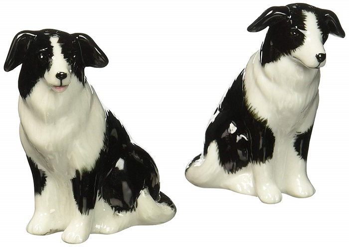 A Ceramic Border Collie Salt and Pepper Set