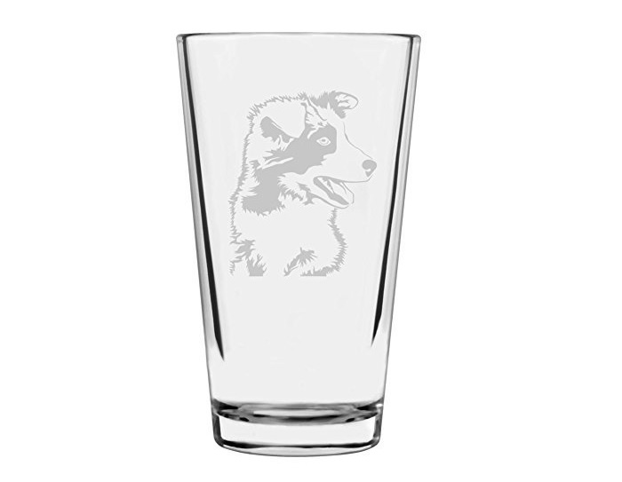 A Border Collie Etched Glass