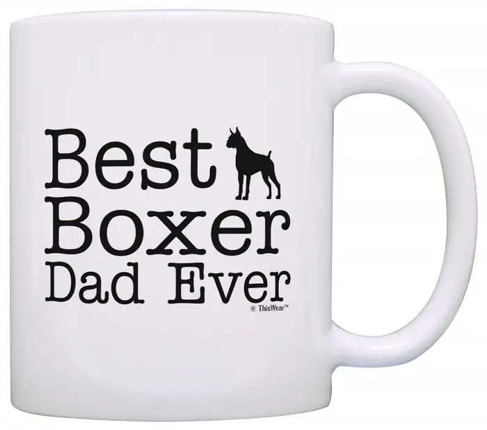 A white mug with - Best Boxer Dad Ever print