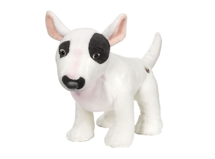A Bull Terrier plush toy