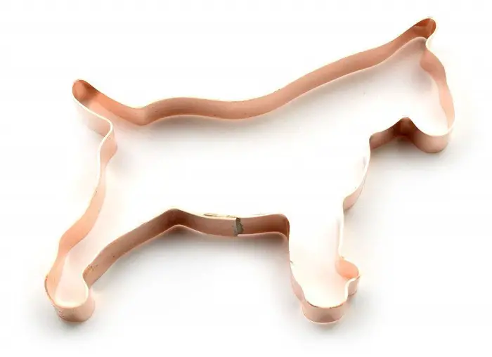 A Bull Terrier shaped cookie cutter