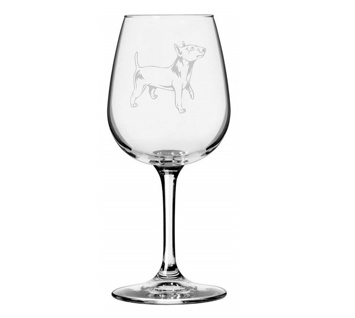Bull Terrier Etched Glass