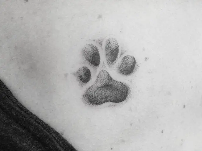 3D Cat Paw Print tattoo