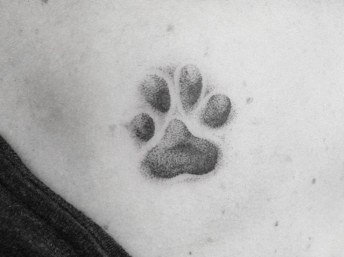 3D Cat Paw Print tattoo