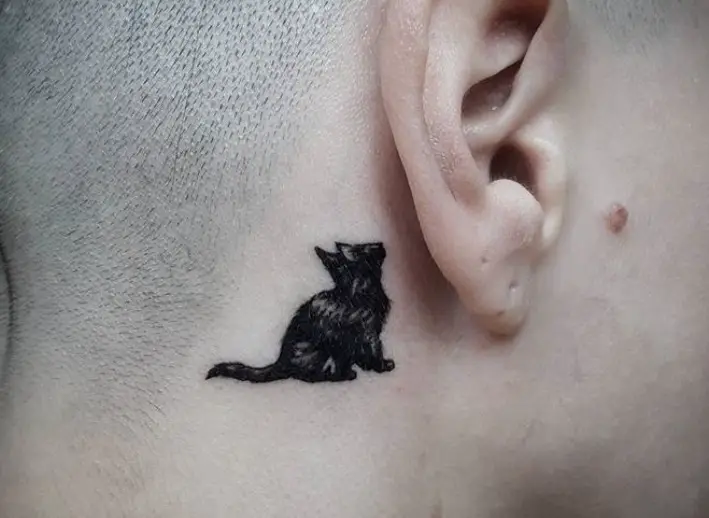 18 Best Cat Tattoos Behind Ear The Paws