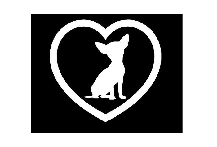 A heart with a chihuahua in the middle sticker
