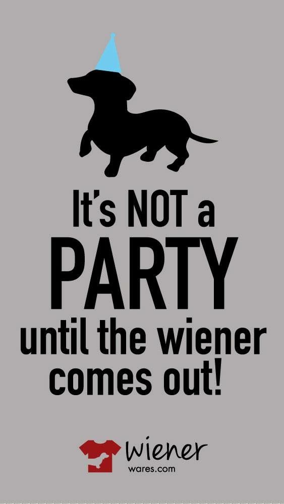 A saying - It's not a party until the wiener comes out!