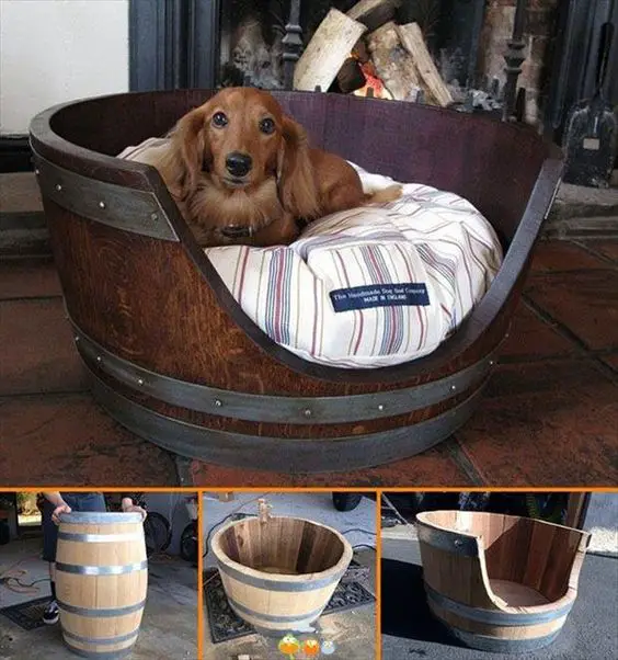 barrel Dog Bed Ideas 