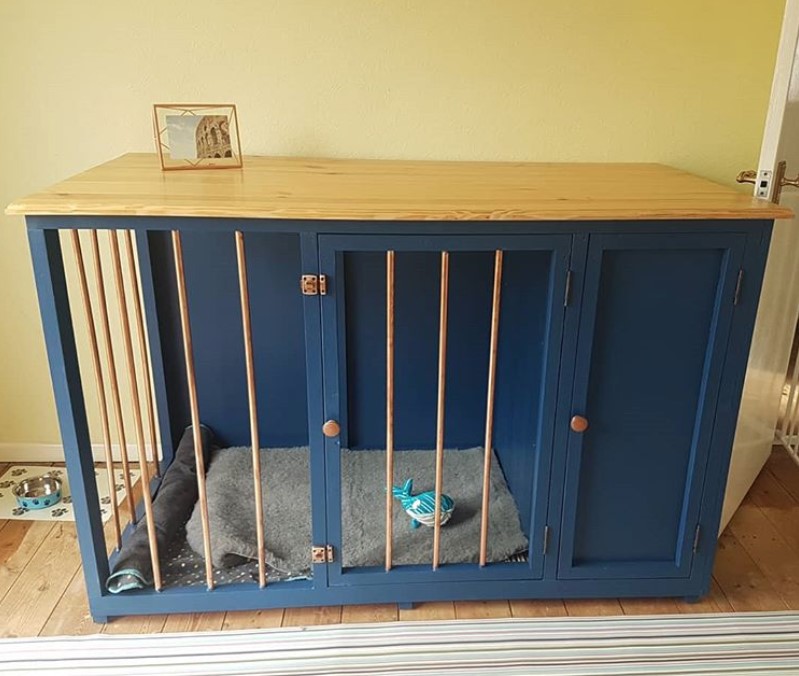 wooden dog crate table top furniture