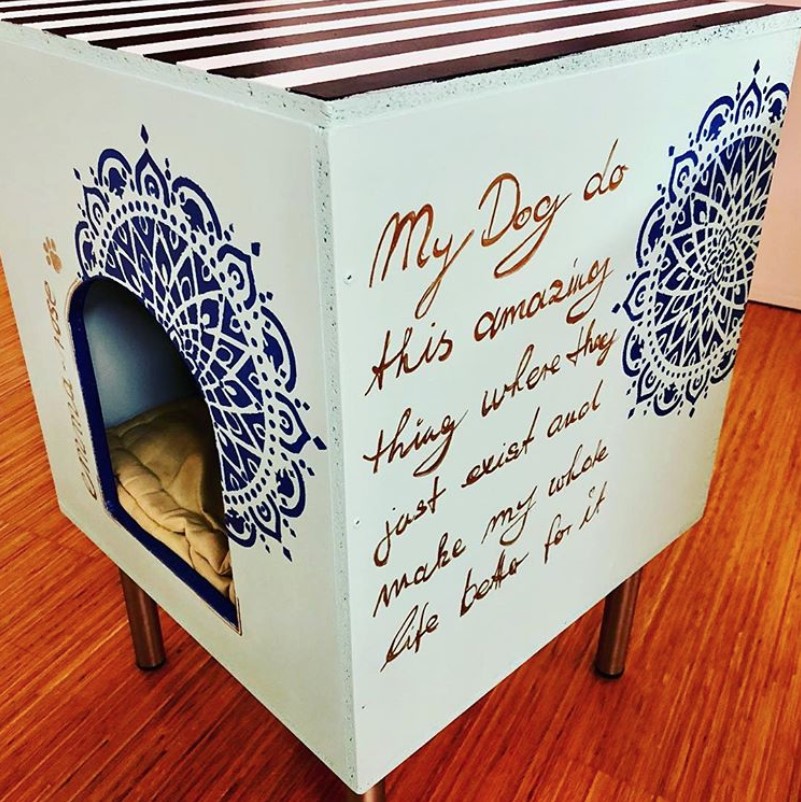 A cute dog house with a quote - My dog do this amazing thing where they just exist and make my whole life better for it