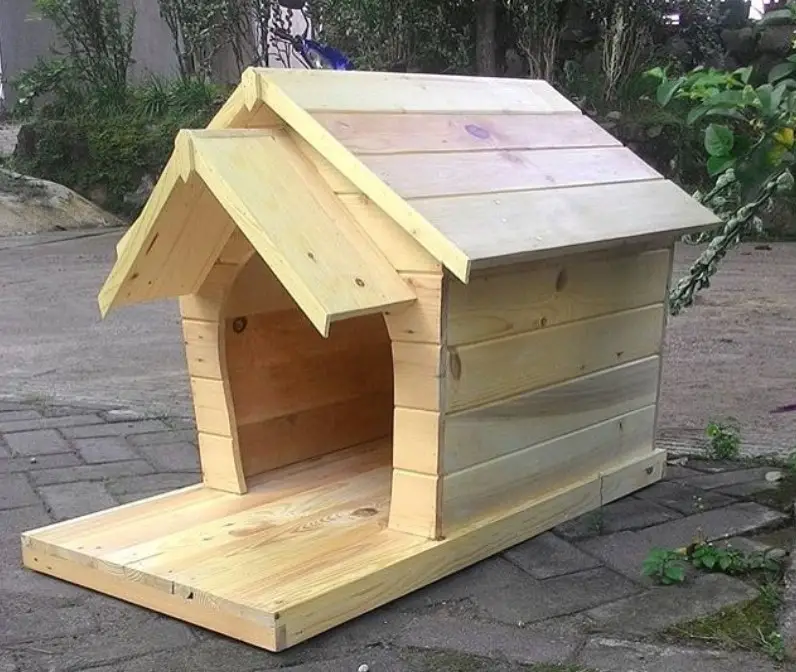 A simple wooden dog house