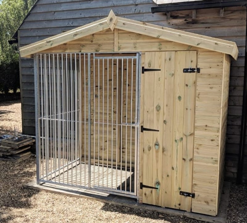 wooden dog kennel outdoors