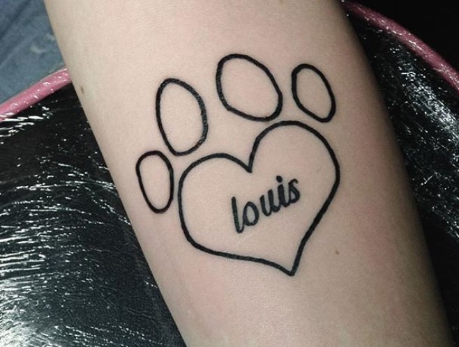 outline of paw print with 