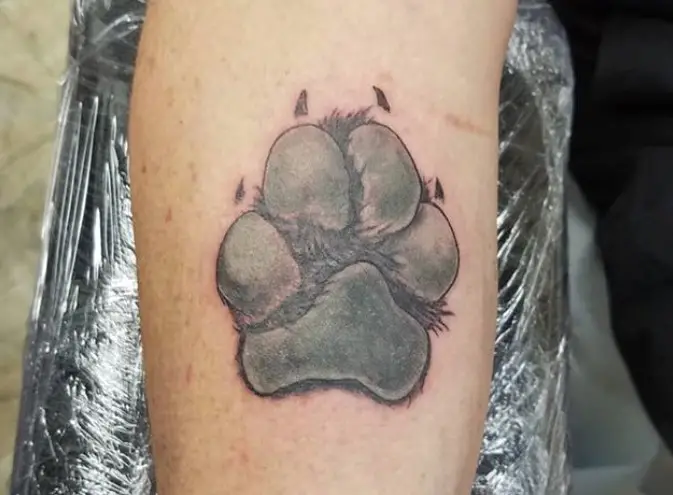 3D black paw print tattoo