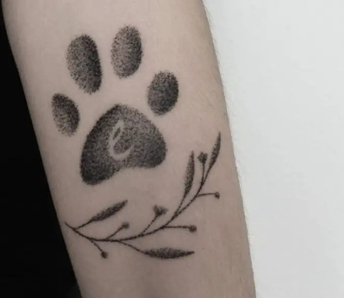 paw print tattoo with 