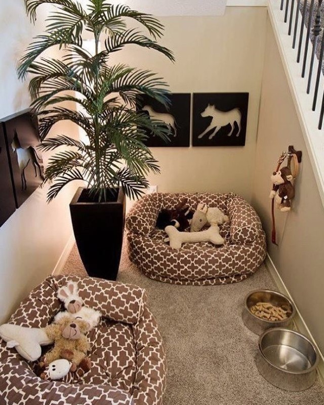 cozy dog beds with stuffed toys