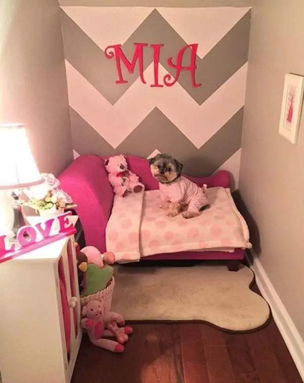 cute pink dog room