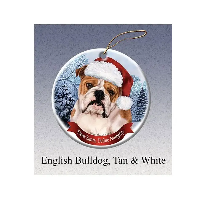 An English Bulldog Christmas Ornament